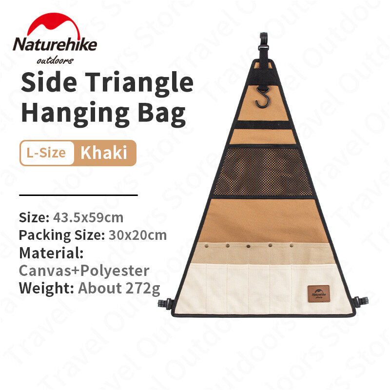 Naturehike Side Triangle Storage Canvas Bag for Triangular Hanging Rack Shelf Small Large Multi Pocket Tableware Utensil Shelves Add-on Accessories