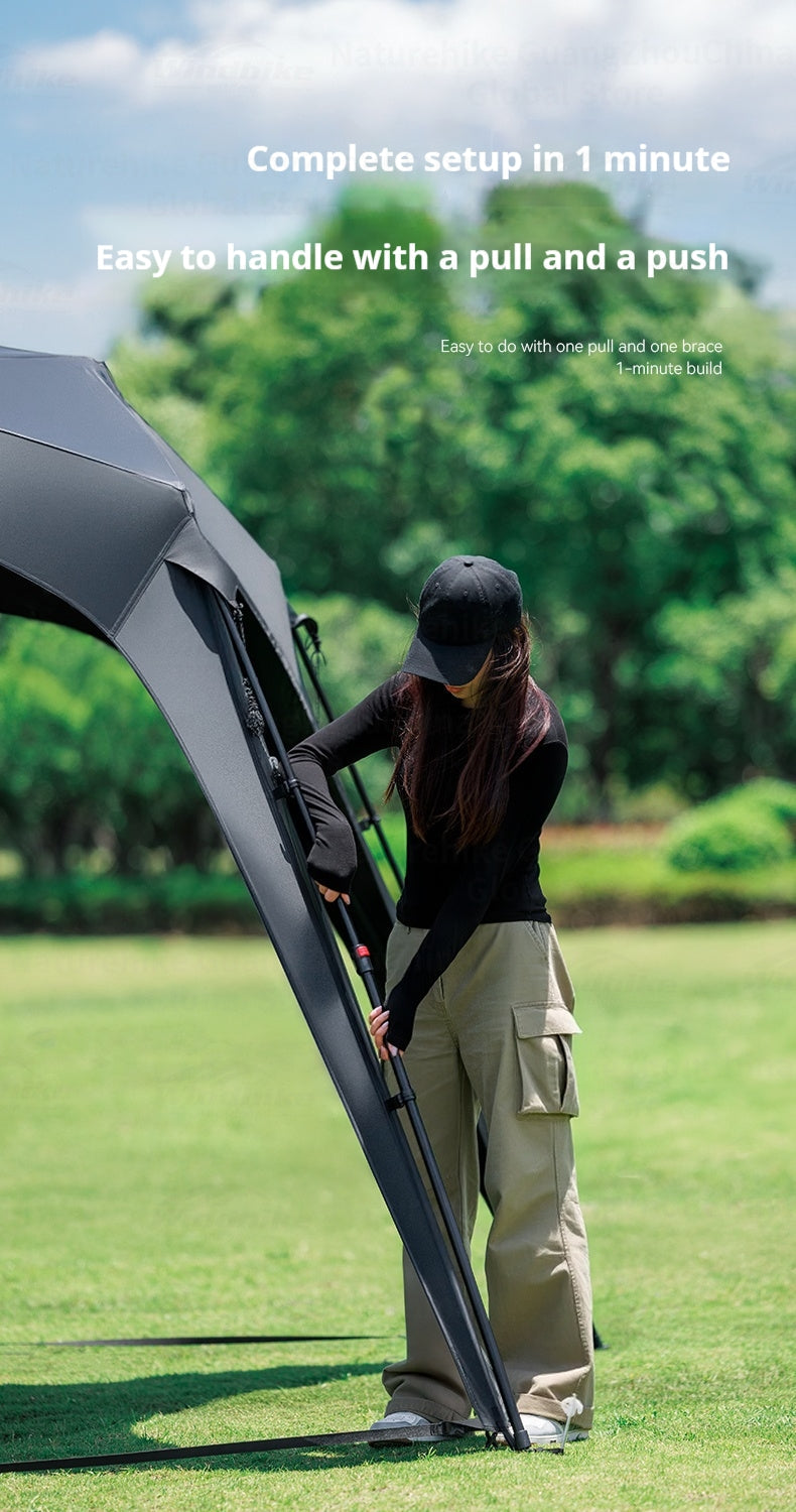 Blackdog STARRY DOME Pentagonal Canopy Hook Version Quick Open Sunshade Self-Supporting Canopy Outdoor Camping Black Coated Vinyl Tent Rainproof Sunscreen Windproof