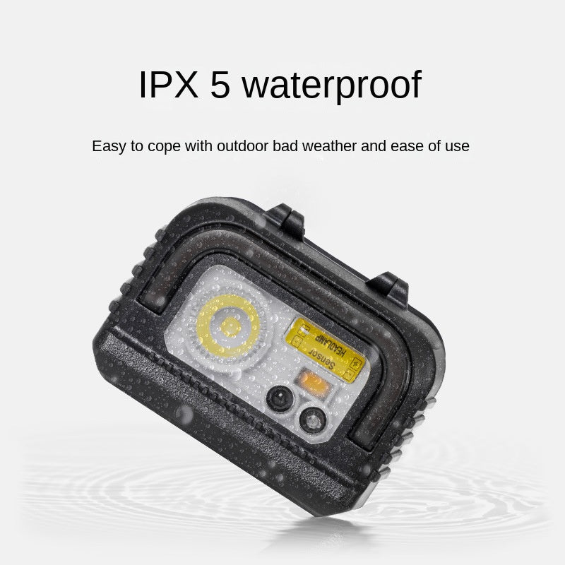 BLACKDOG WILD Multifunctional Induction Sensor Headlamp USB Charging Rechargeable Black Head Lamp Light IPX5 Waterproof Original Heavy Duty Black Dog