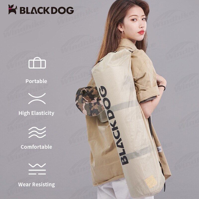 BLACKDOG 5CM Thickened Air Cushion Foam with 12CM Thick Pillow Outdoor Camping Sleeping Pad Mattress Single Double Bed Portable Folding Mat Automatic Air Auto Inflate Tent Bed Black Dog