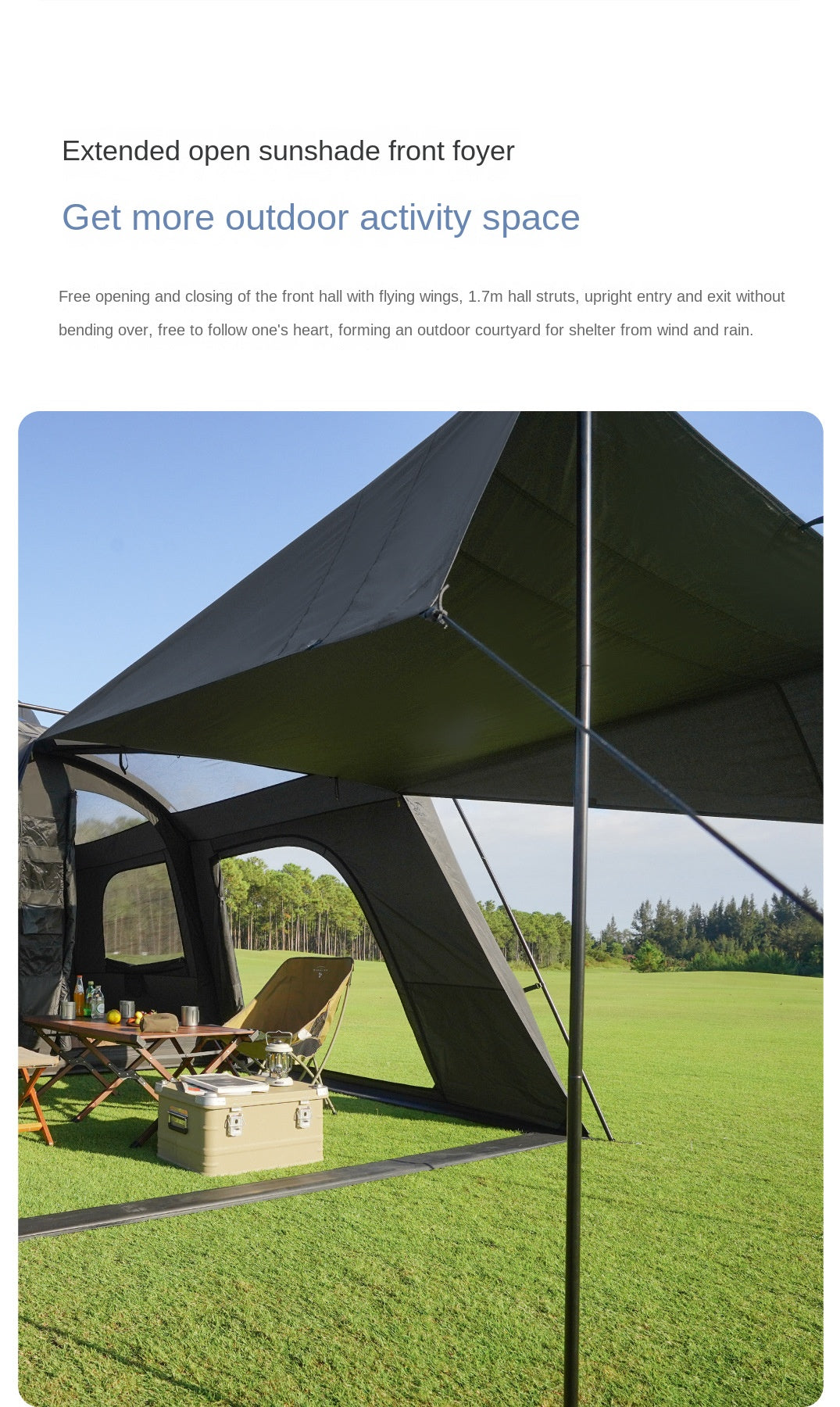 Vidalido POON SAAN PRO 8-10 Person Banshan Villa XL Cabin Black Camping Tent 15m² Interior Space 2 Bedroom Waterproof Titanium Silver Coated