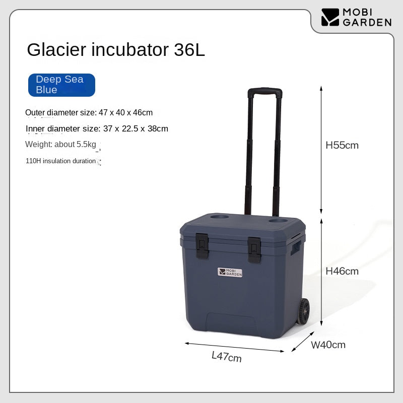 Mobi Garden GLACIER Incubator Cooler Series Portable Multipurpose Storage Box 16/25/36/50/75L Capacities Up To 120H Hot & Cold Insulated Preservation Rotomolded Ice Food Drink Cooler Bucket Outdoor Camping