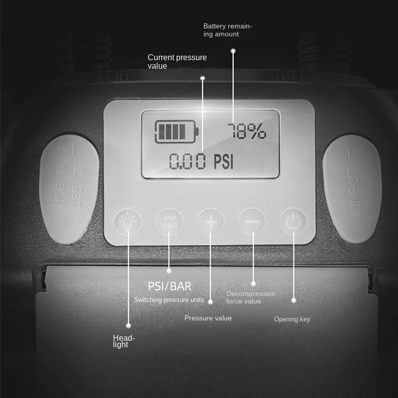 COODY HT-790 Wireless Electric Air Pump Portable Multipurpose Rechargeable Inflatable Air Tent Pump High Pressure Up To 16 PSI 6000mAh Battery
