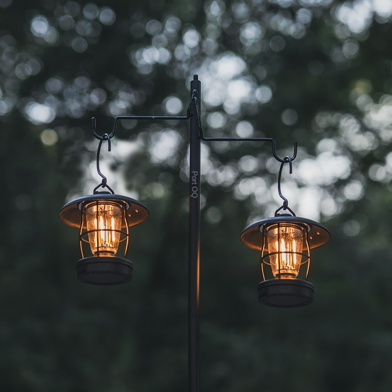 BLACKDOG Mini Retro Style LED Camping Lantern Lamp Light Black White Ambient Lighting up to 40h IPX4 Waterproof USB Type C Charging