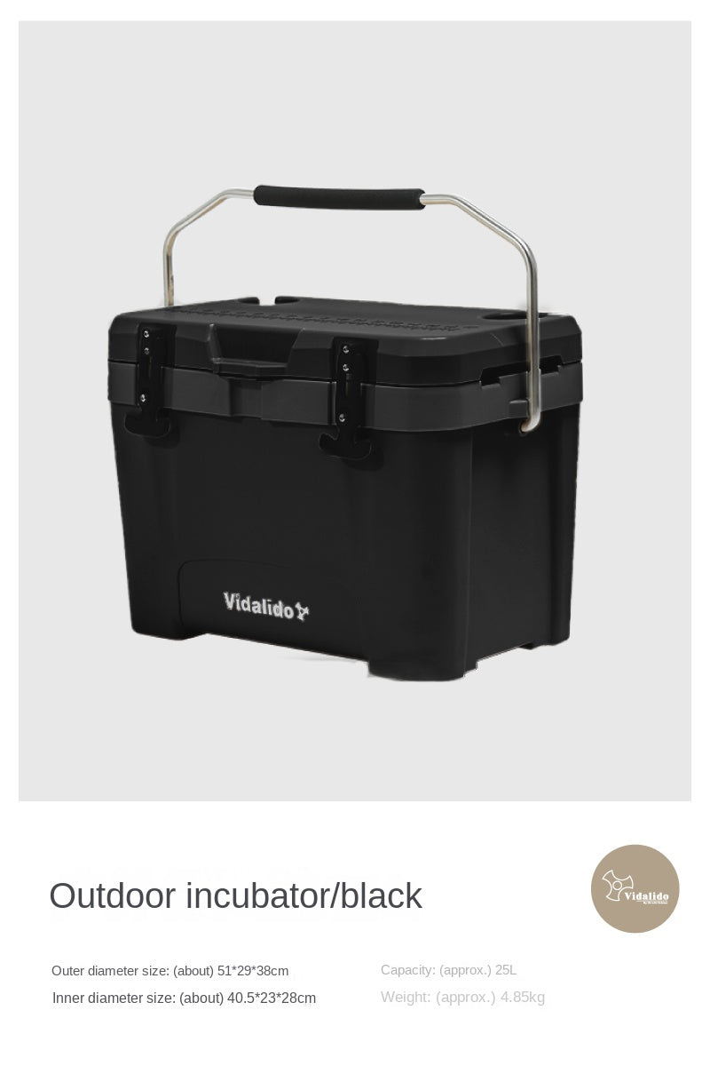 Vidalido 25L Camping Cooler Portable Lightweight Multipurpose Insulated Storage Box Car Refrigerator Cold Up To 24H Outdoor PP Material