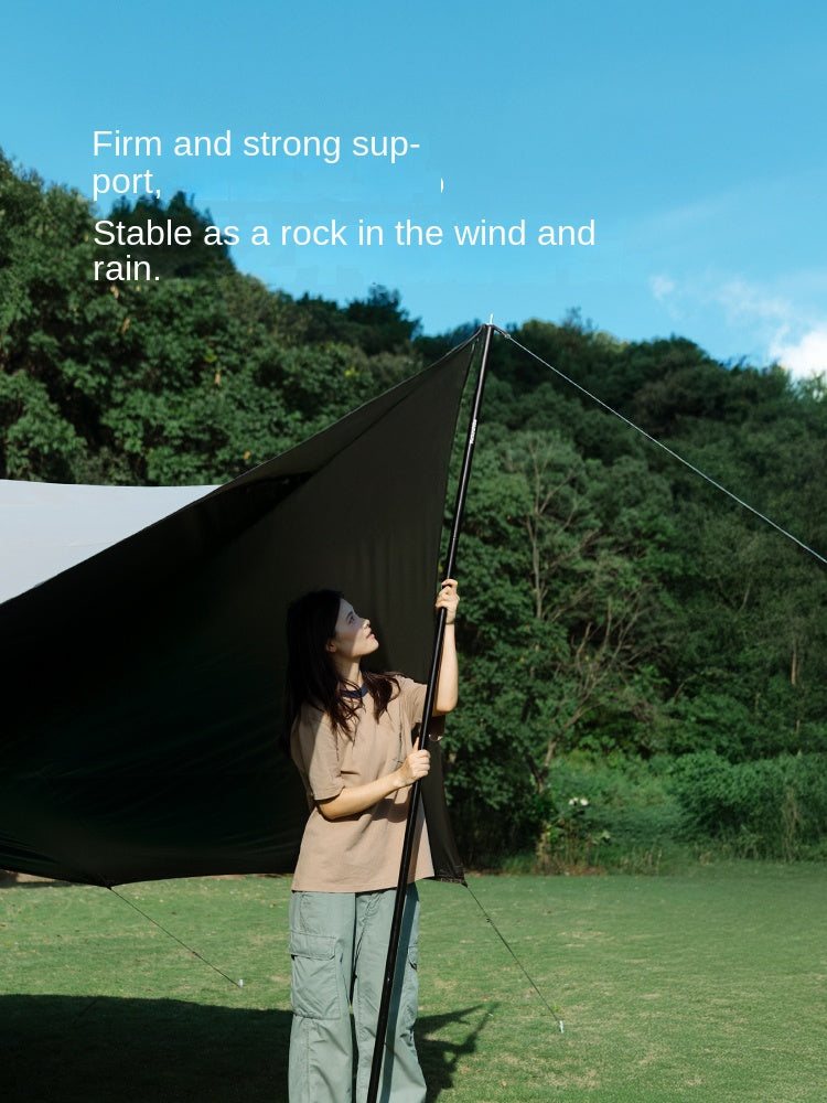 Naturehike 2pcs Universal Black Canopy Pole Set Multipurpose Awning Tent Tarp Canopy Rod Steel Iron 3/4 Section 1.5m 1.7m 1.9m 2.1m 2.4m Length