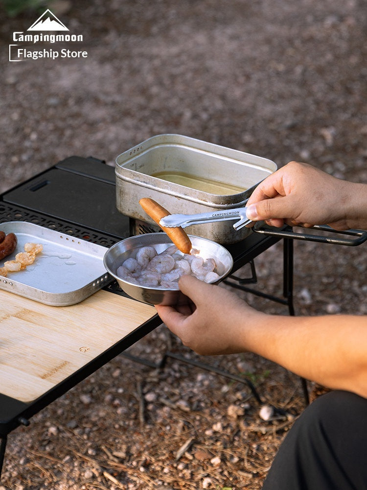 Campingmoon SOLO Barbecue Tong Ultralight Food Clips With Stand Kitchen Grilling Clips Fruit Serving Chopsticks Non-Slip Ice Clips Outdoor Cookware