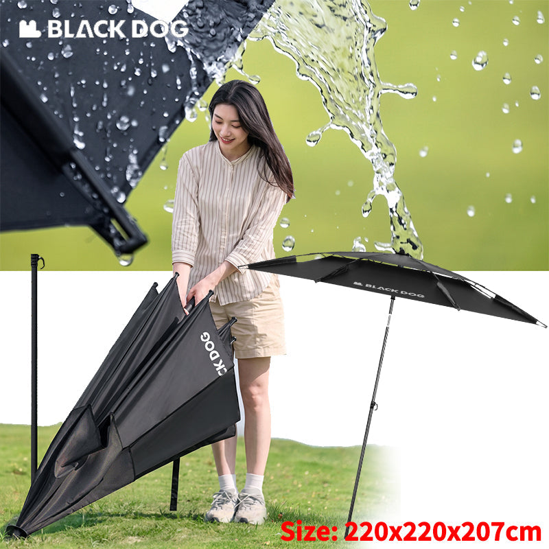 Blackdog SUNSET 2.0 Umbrella Outdoor Camping Picnic Beach 360 Black Coated Sunscreen 5m² Shade Area