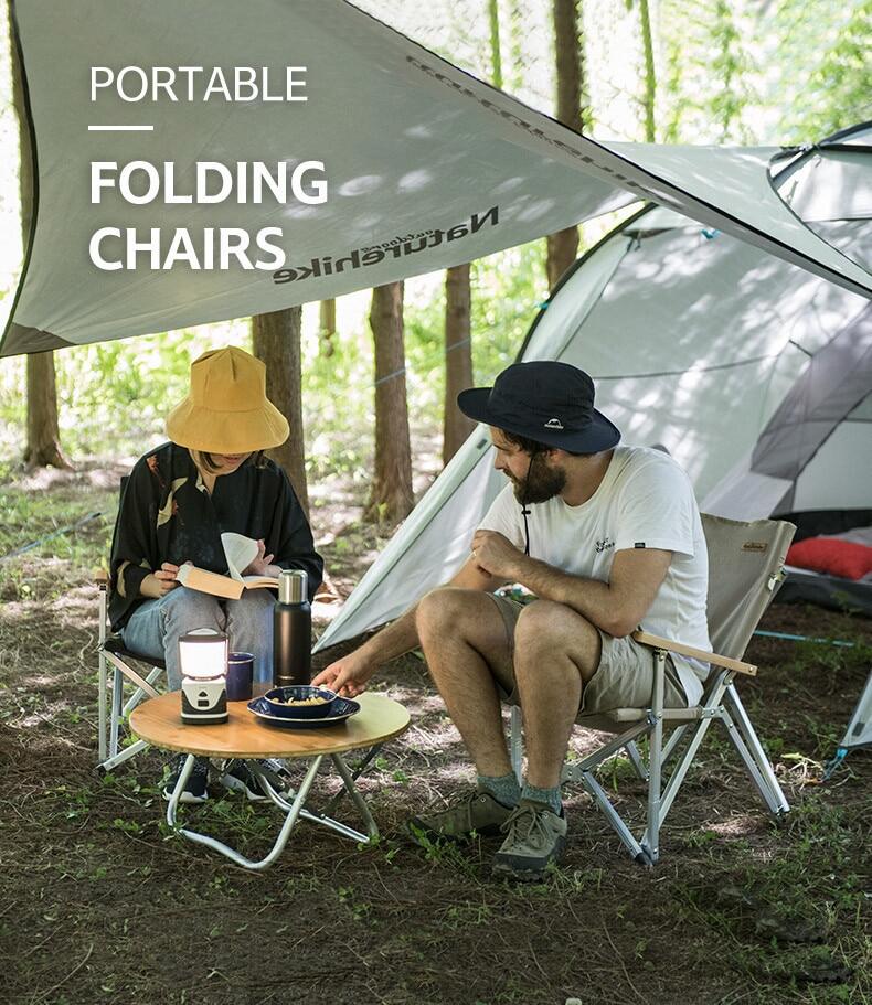 Naturehike Portable Folding Camping Chair With Wood Arm Rest up to 120kg Max Load with Storage Bag Camping Outdoor Director Shangye Seat Chair
