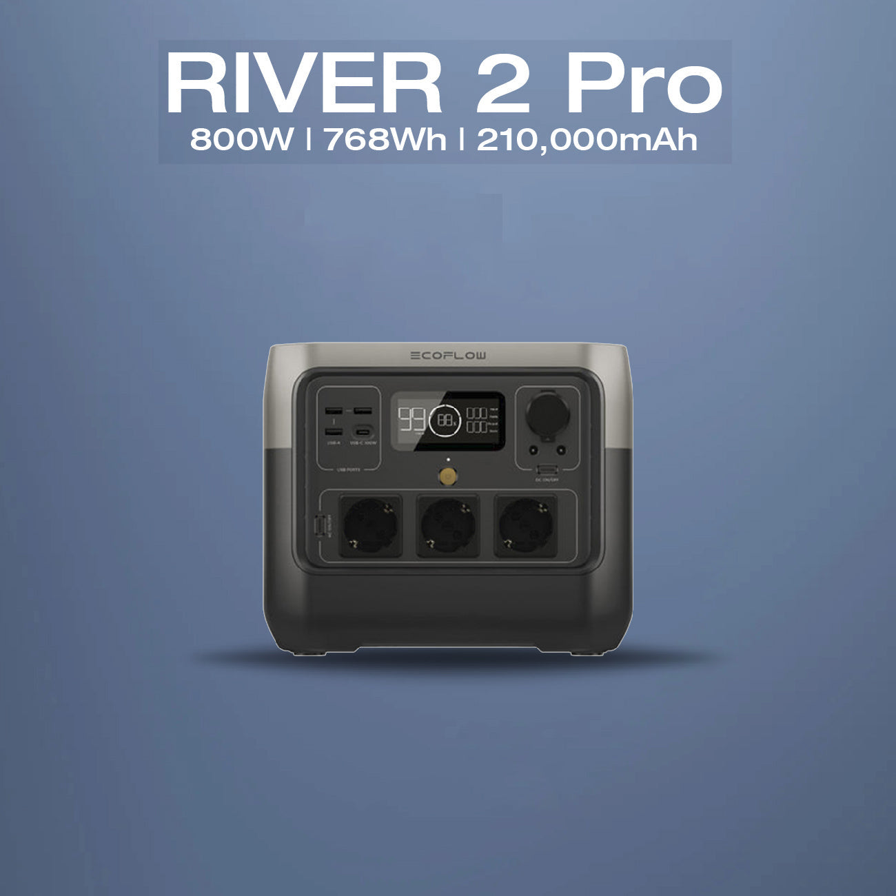EcoFlow RIVER 2 Pro Power Station Charging In 70 Minutes 800W Up To 1600W With X-Boost Power Emergency Power Source Battery Backup Energy Storage