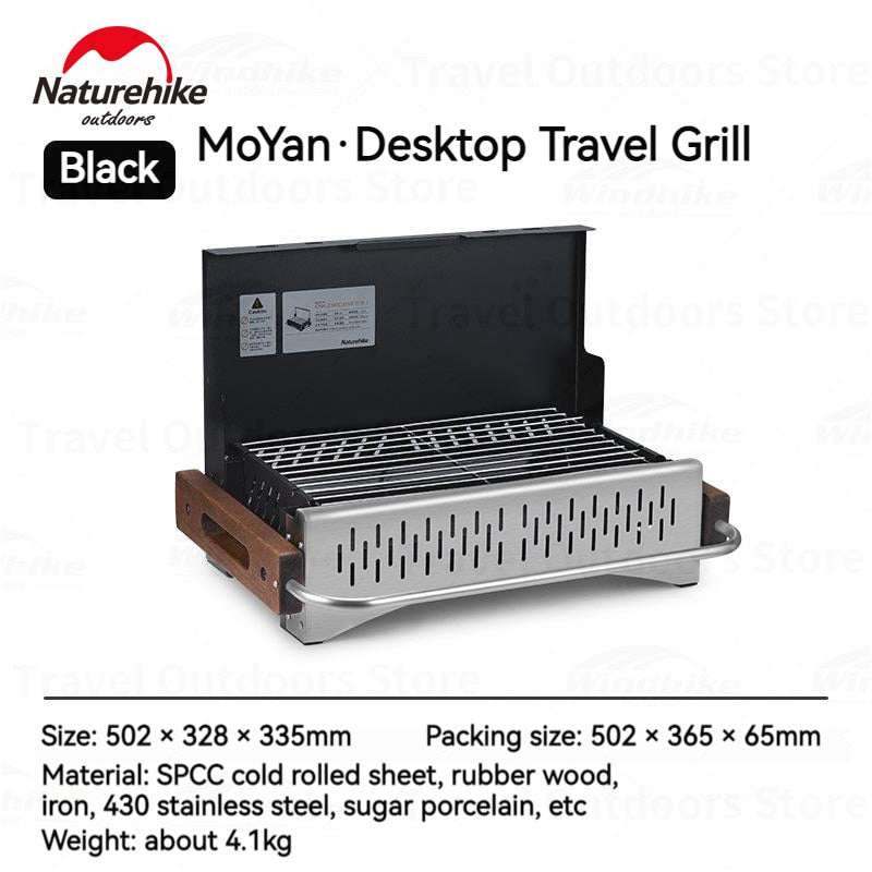 Naturehike x N Series Desktop Travel Grill Portable Ultralight Foldable Tabletop Charcoal Grill Burner Folding BBQ Stove Barbecue Camping Cooking Outdoor