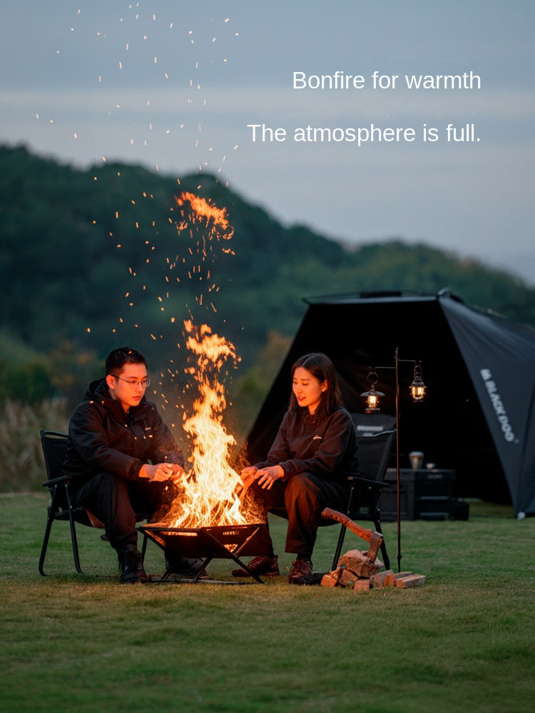 Blackdog TWILIGHT GUARDIAN Black Fire Pit Portable Multipurpose Folding Firewood Large Burner Bonfire Rack Platform Splicing Structure Outdoor Camping