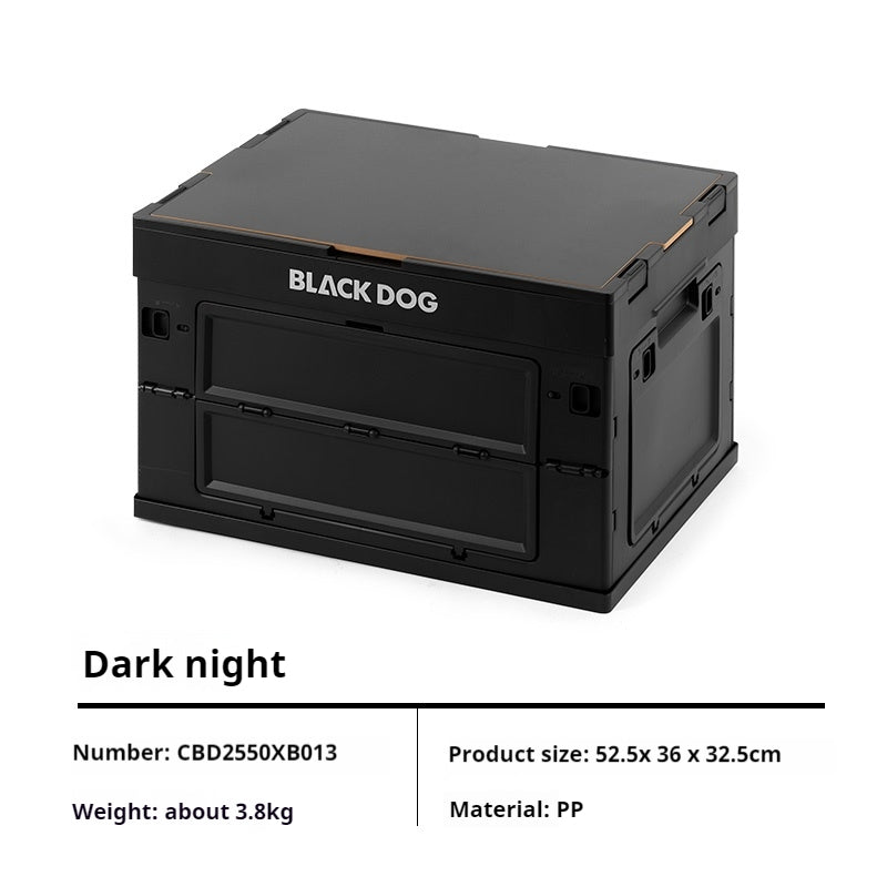 Blackdog 50L Folding Storage Box Portable Lightweight Multipurpose Large Capacity Sundries Box With Table Board 5 Door Polypropylene Outdoor Camping Hiking