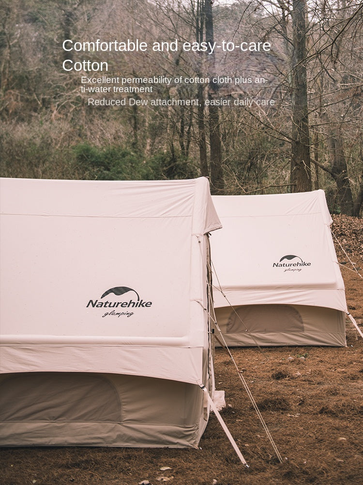 Naturehike GEN Air Series 12/6.3 Inflatable Tent 4-8 Persons Premium Fast Build Eaves Tent Large Area Shelter Blended Polyester Cotton Waterproof