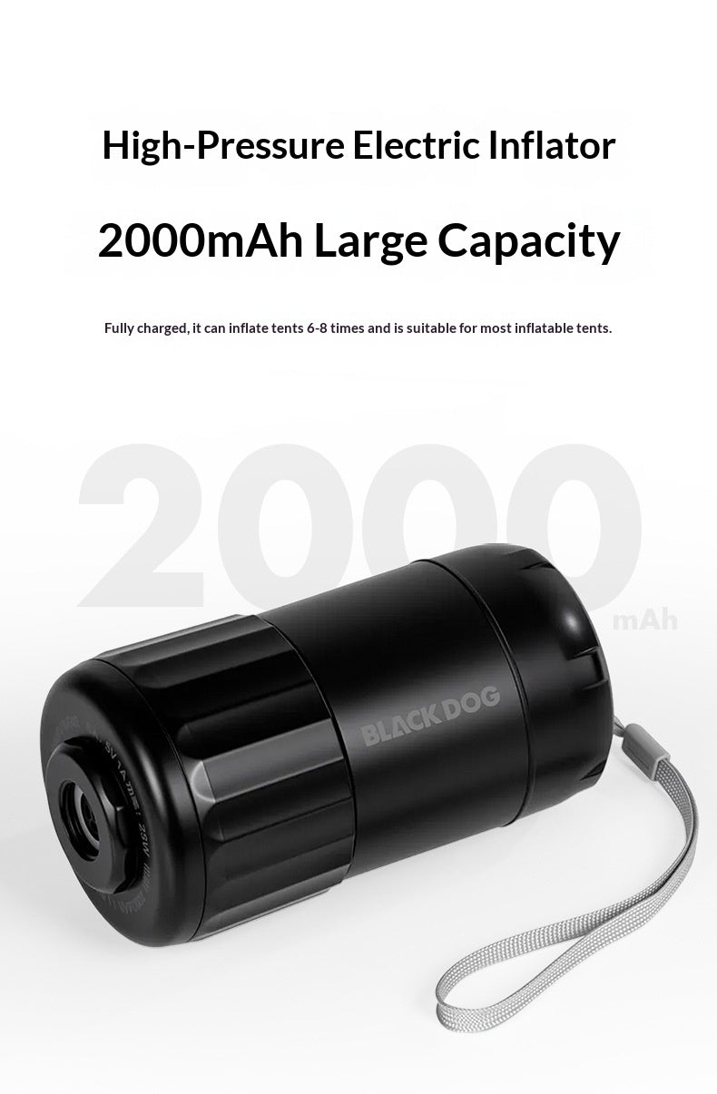 Blackdog Electric Air Inflatable Pump Portable Lightweight High Pressure Tent Inflation Pump 2000mAh USB Charging Camping Outdoor