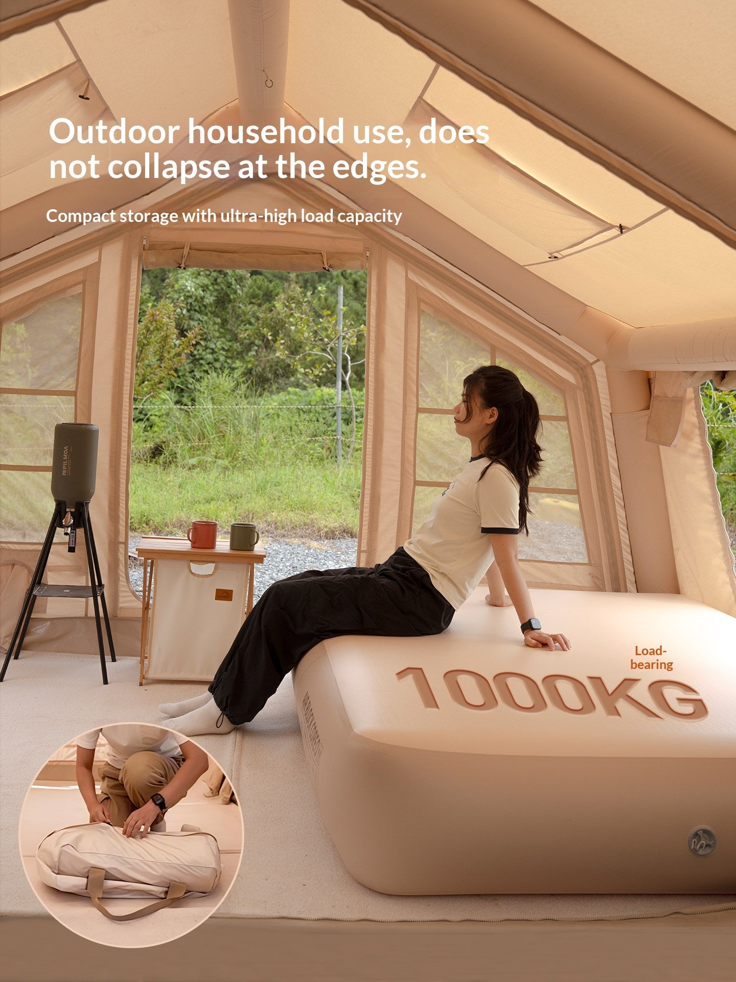 Coody AIR BLOCK COREO 25 Premium Brushed Inflatable Air Bed Portable Mat Mattress High Elasticity Support 3D Textured Surfaces Outdoor Camping Home