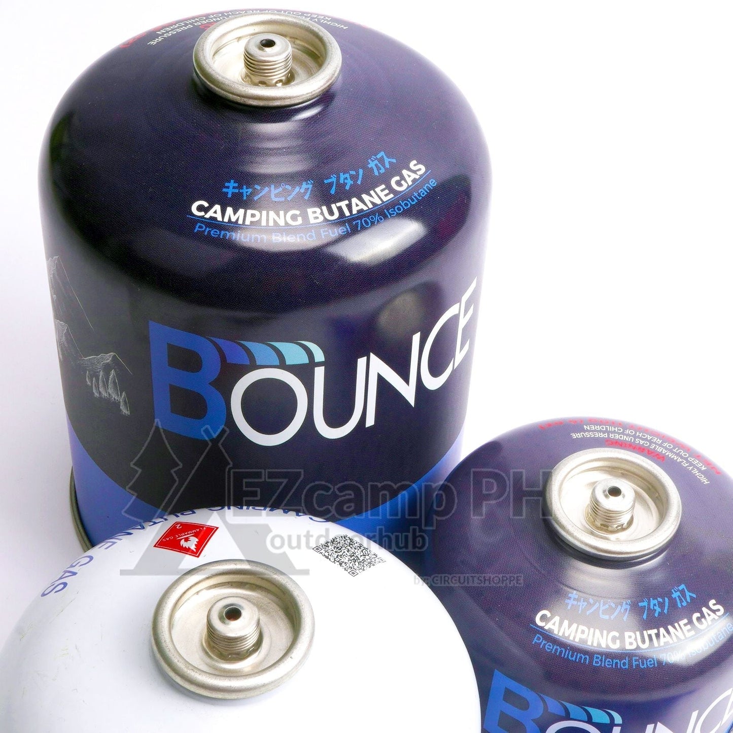 BOUNCE Camping Butane Gas Screw Type Valve 110G 230G 450G Isobutane Fuel Canister Can for Camp Portable Cooking Stove Torch Burner Lamp Lantern Light Original ISO Butane Propane Outdoor Portable