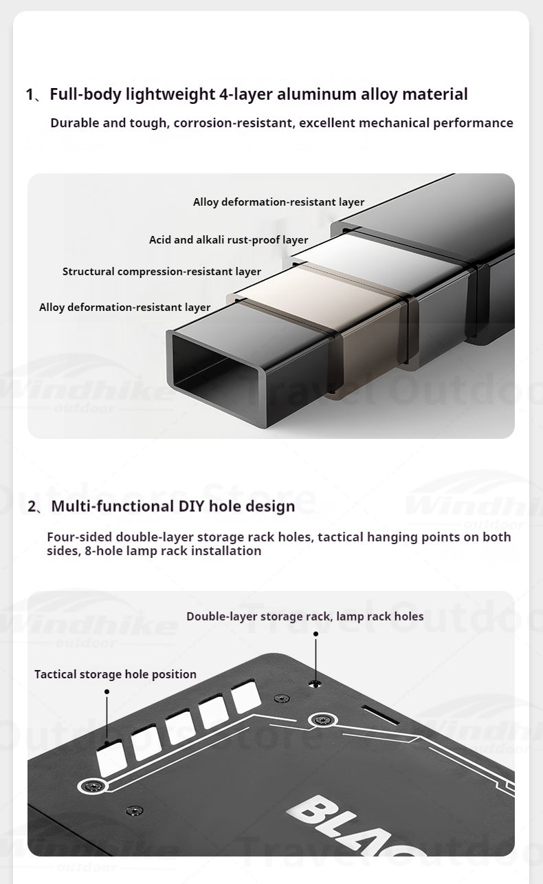 Blackdog FOLD X Premium Outdoor Table Portable IGT Multifunctional Folding Aluminum Alloy Tactical Table Cool Camping Gear Picnic Travel