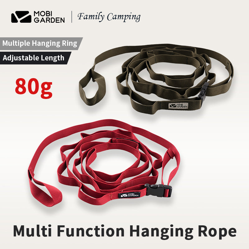 MOBI GARDEN 2m Multi-Function Hanging Rope Outdoor Adjustable Clothesline Lanyard Accesories Tool Windproof Cloth Storage Non-Slip Rope Extension Rope