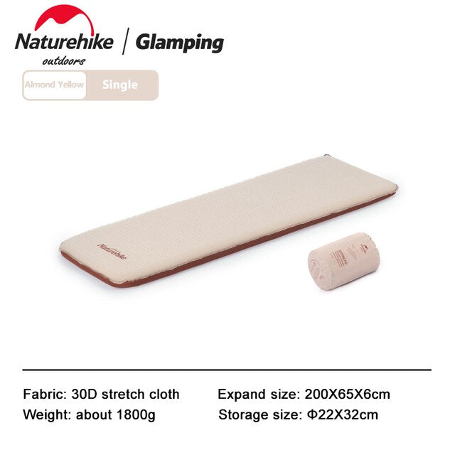 Naturehike 6CM Thick Foam Automatic Self Air Inflate Sleeping Mattress Camping Bed Pad Mat Elastic Folding Cushion Auto Inflated  Single Double