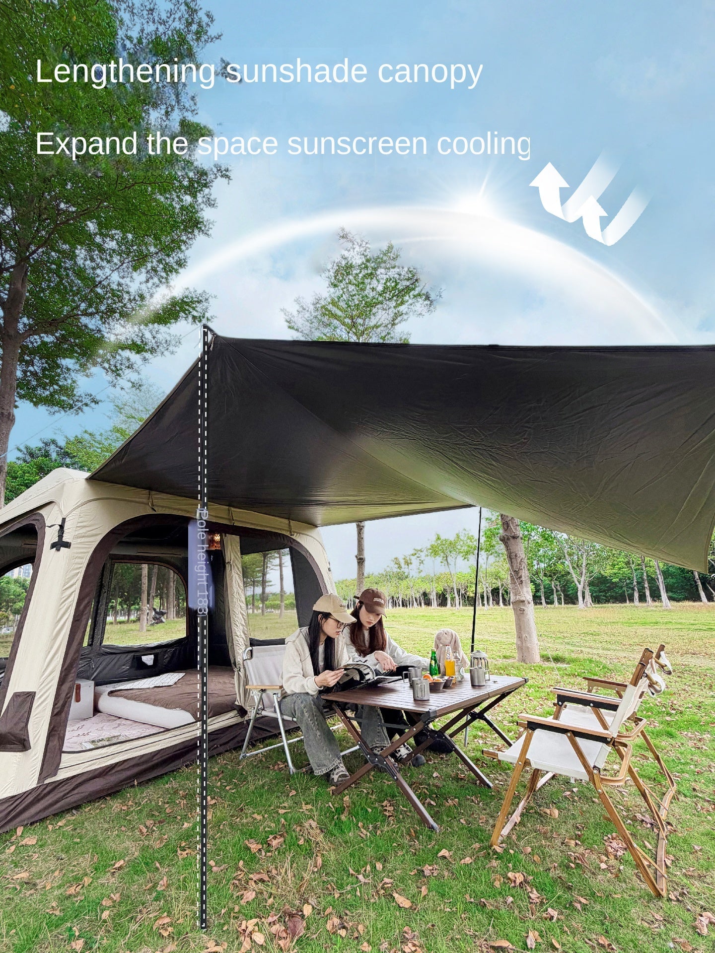 Vidalido WISH HOUSE 7.0 Air Inflatable Tent Fast Build 3-4 Person Ti Silver Coated Sunscreen PVC Air Poles Full View Mesh Waterproof 13m² Usable Space