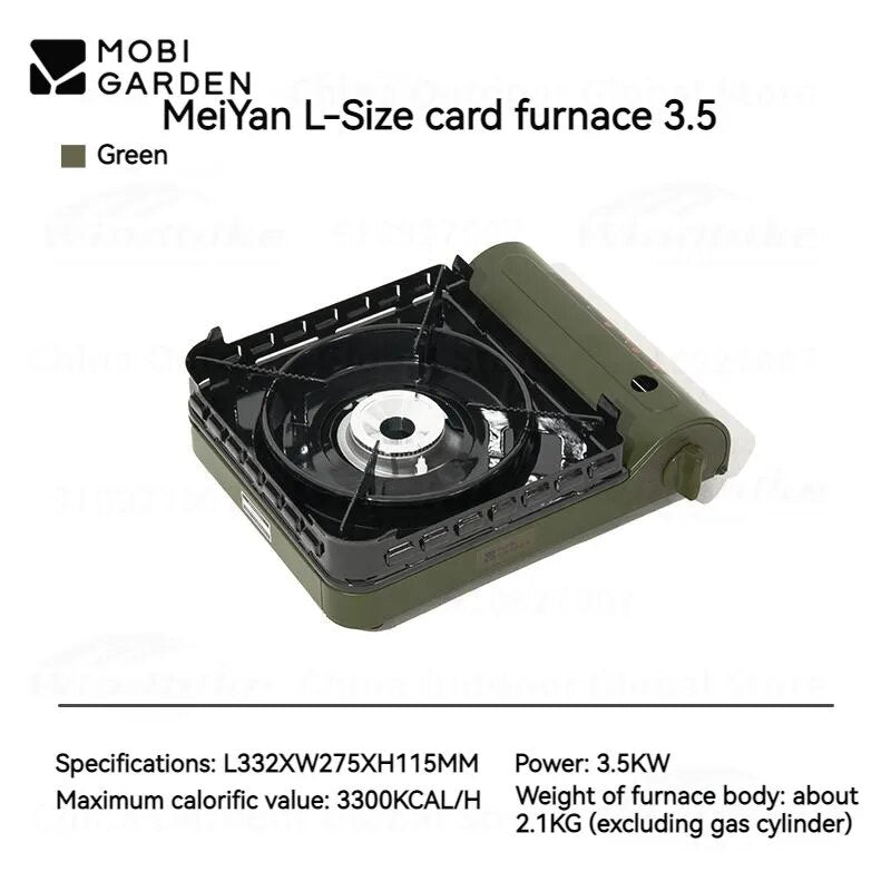 Mobi Garden MeiYan Large Butane Stove Camping Mini 3.5KW Firepower with Built-in Windshield Standard Gas Fuel Nozzle Type Canister Cassette Burner