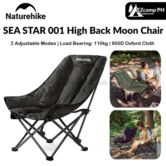 Naturehike SEA STAR 001 High Back Moon Chair Portable Leisure Seat Adjustable Modes Lounge Chair Load Bearing Up To 110kg Camping Outdoor Picnic