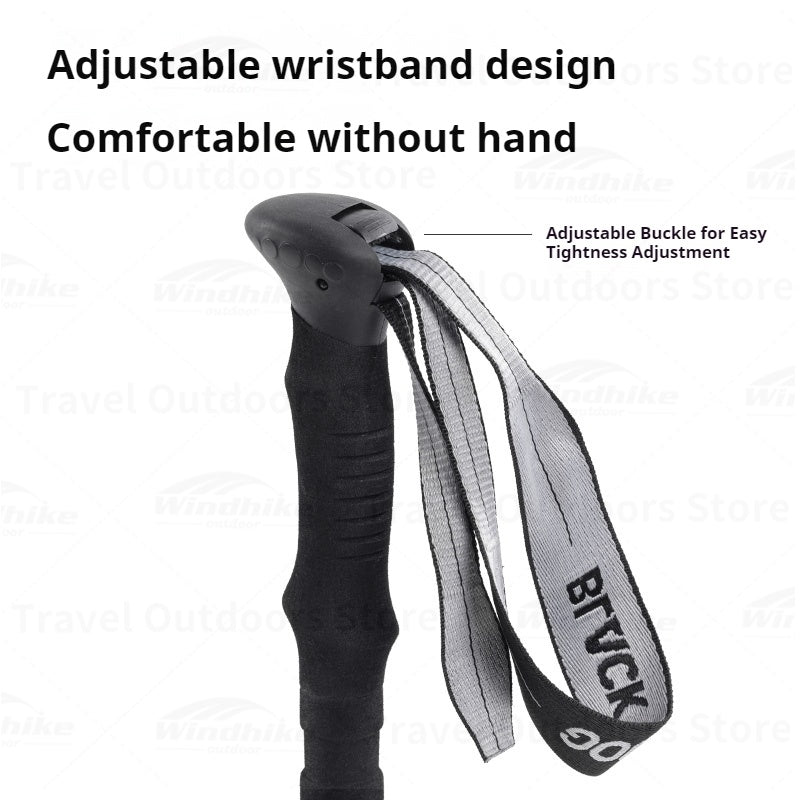 BLACKDOG Telescopic Trekking Pole Lightweight Aluminum Alloy Hiking Sticks Climbing Walking Stick Adjustable Wristband Design Mountaineering Gear
