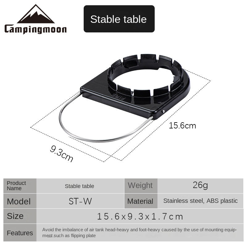 Campingmoon ST-W Safety Rack Stand for Nozzle Card Type Butane Fuel Gas Canister 220g and 250g Cylinder Can Windproof Stabilization Fixing Mounting Base Bracket Camping Moon