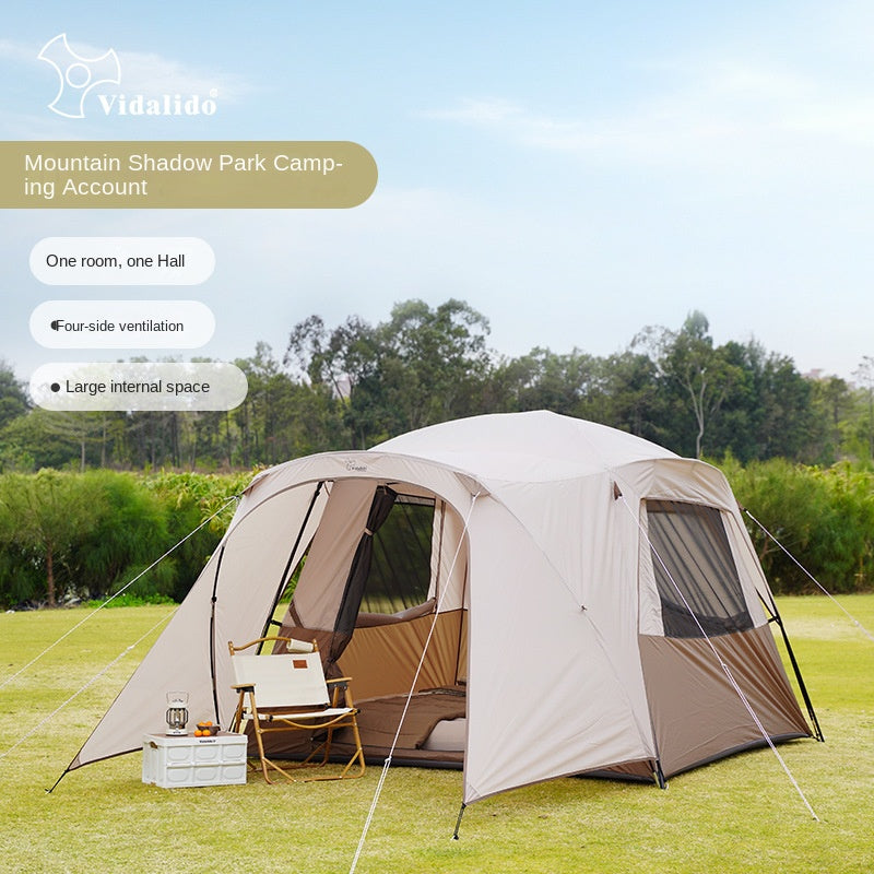 Vidalido MOUNT SHADE Camping Tent For 2-3 Person Summer Breathable Tent Large Internal Space 4 Sided Ventilation 190T TPU Waterproof PU1200mm Outdoor Park Camping