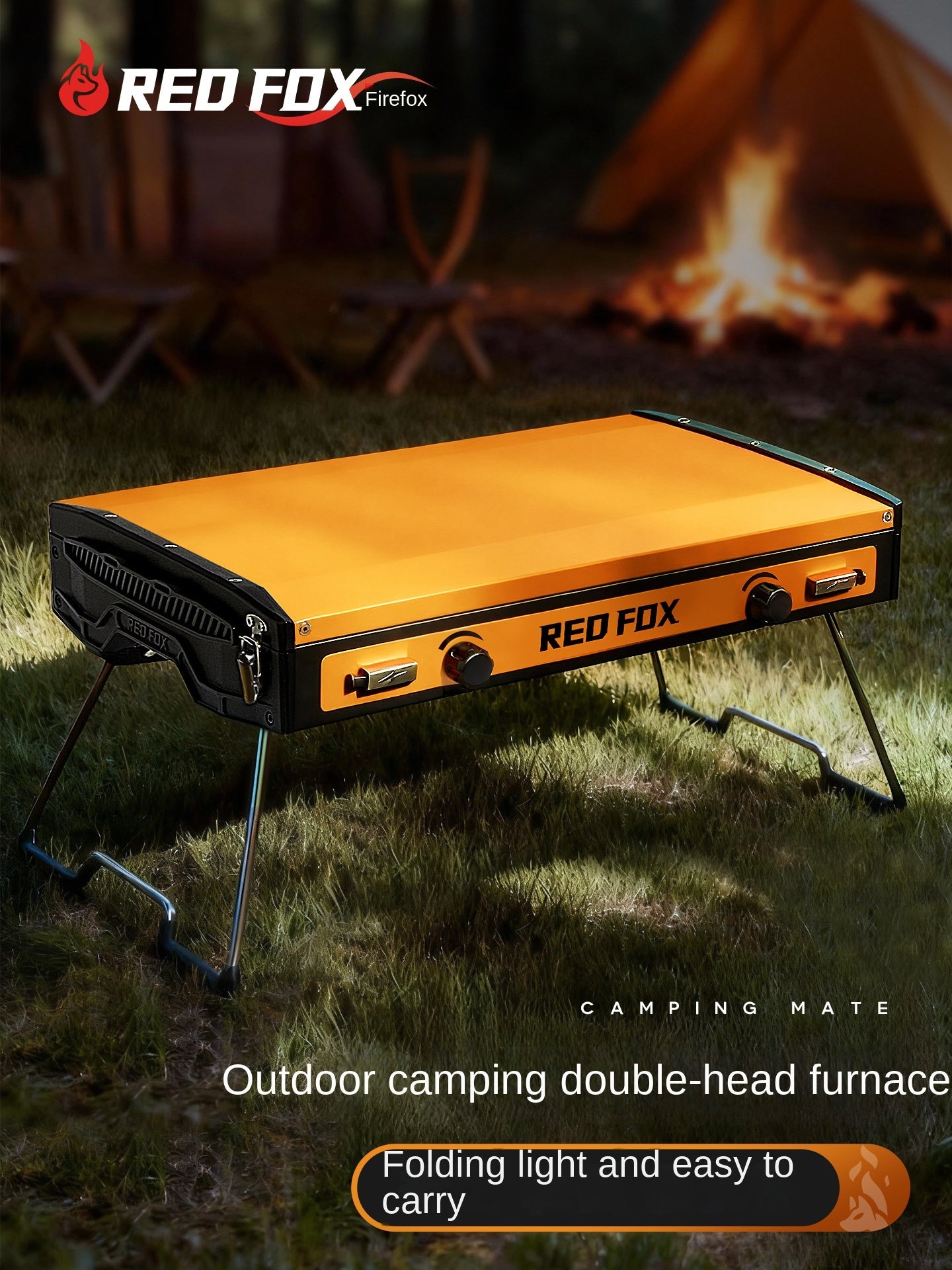 Redfox AIR Flagship Edition 2025 Double Stove Portable Foldable Premium Furnace Dual Butane Canister Windproof 3000W Firepower Burner Outdoor Camping