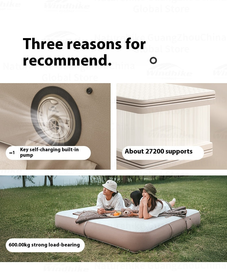 Naturehike DREAM Series Brushed Inflatable Mattress Foam Sponge Comfortable Automatic Air Mat Bed With Built-in Pump For 2-3 Person Outdoor Sleeping Mat Youmeng