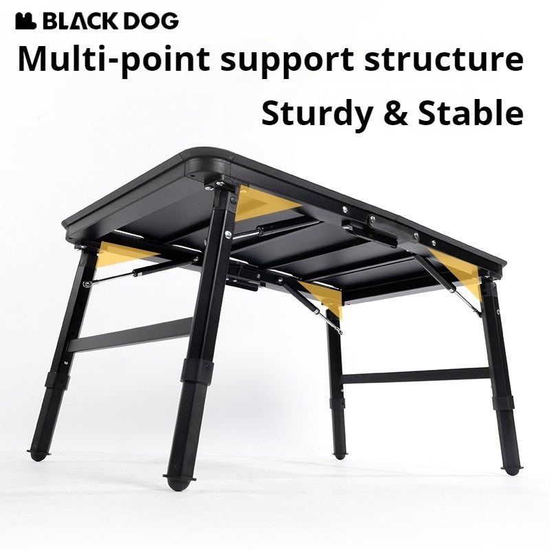 BLACKDOG IGT Tactical Hydraulic Table Portable Quick Opening Tactical Desk Aluminum Alloy 3 Level Adjustable Height Outdoor Camping BBQ Picnic