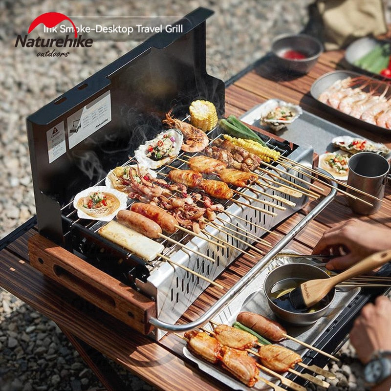 Naturehike x N Series Desktop Travel Grill Portable Ultralight Foldable Tabletop Charcoal Grill Burner Folding BBQ Stove Barbecue Camping Cooking Outdoor