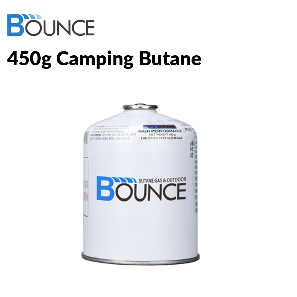 BOUNCE Camping Butane Gas Screw Type Valve 110G 230G 450G Isobutane Fuel Canister Can for Camp Portable Cooking Stove Torch Burner Lamp Lantern Light Original ISO Butane Propane Outdoor Portable