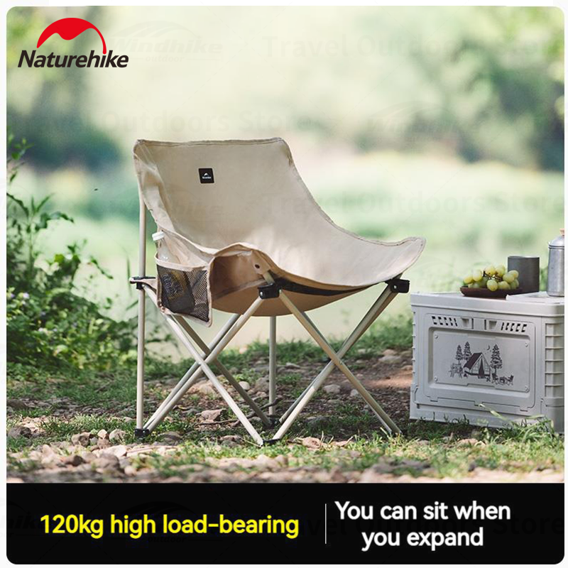 Naturehike Star and Moon T01 Gathering Camping Chair Portable X-Shaped Folding Leisure Relax Lazy Chair With Armrest Lounge Fishing Tourist Garde