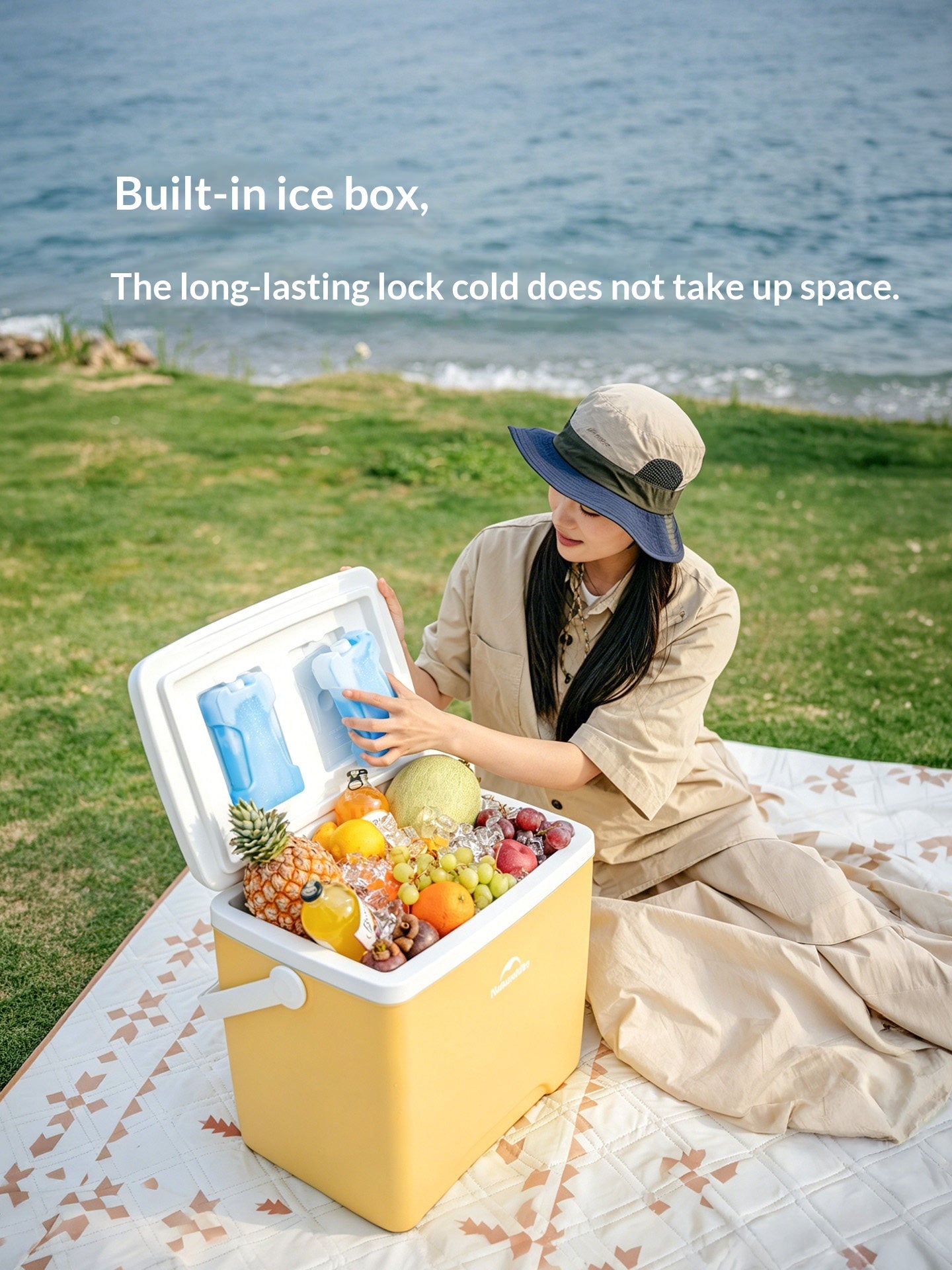 Naturehike 32L PU Insulated Box Portable Food-Grade Large-Capacity Cooler Chest Cold And Hot Up To 48H Food Drinks Ice Outdoor Camping Travel