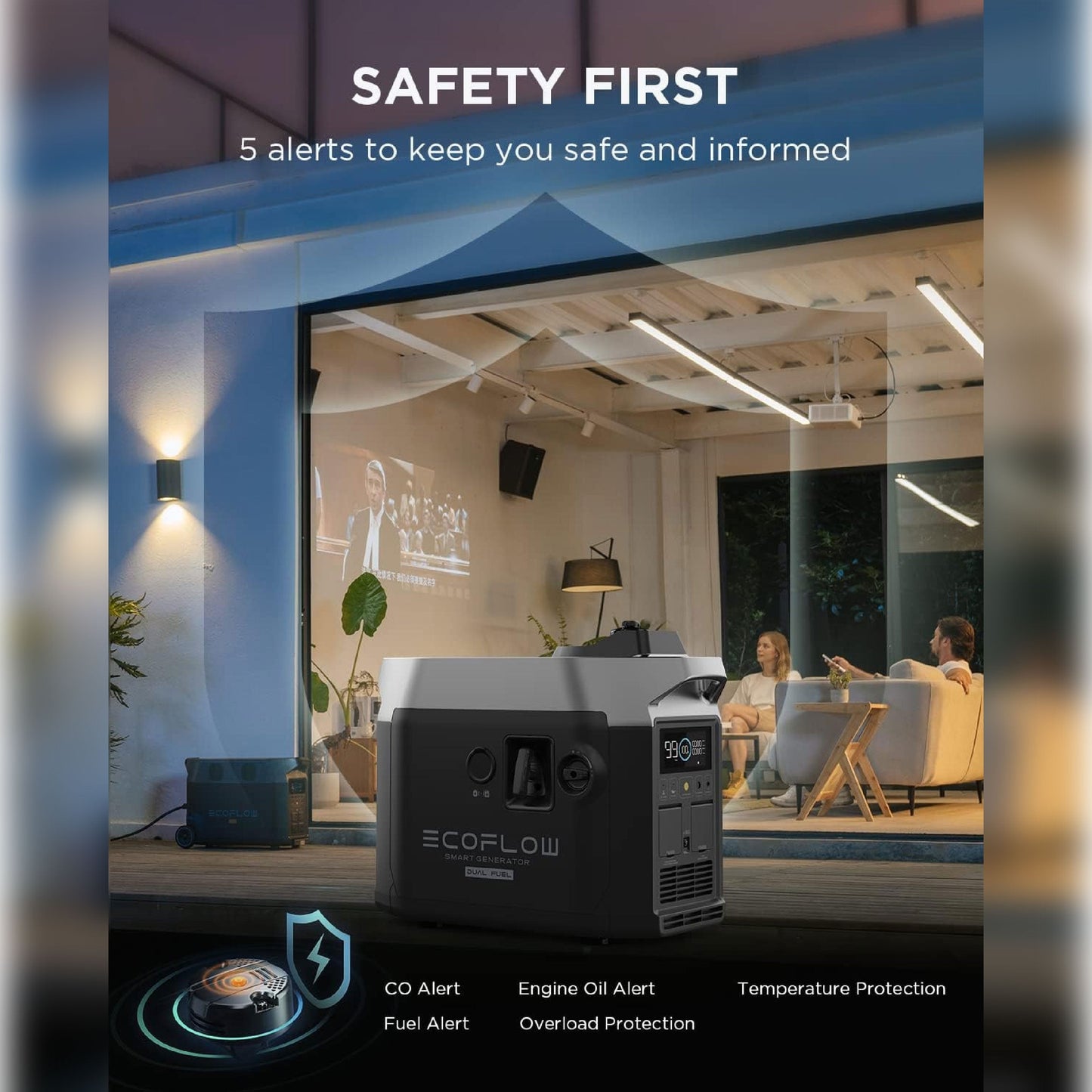 EcoFlow Dual Fuel Smart Generator Portable Lightweight Multifunctional Large Capacity Either LPG Or Gasoline Emergency Generator Backup Eco Flow