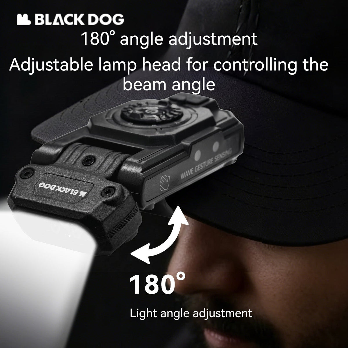 Blackdog STARGEAR LED Headlamp 580LM Cap Clip Flashlight Gesture Sensor Rechargeable Magnetic RGB