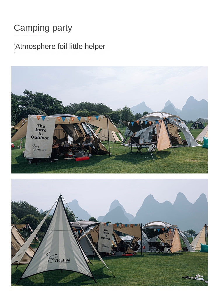 Vidalido Colorful Flag Pennant Portable Ultralight 4.5m Decorative Atmosphere Wind Rope Canvas Adjustable Length String Decor Outdoor Camping Tent