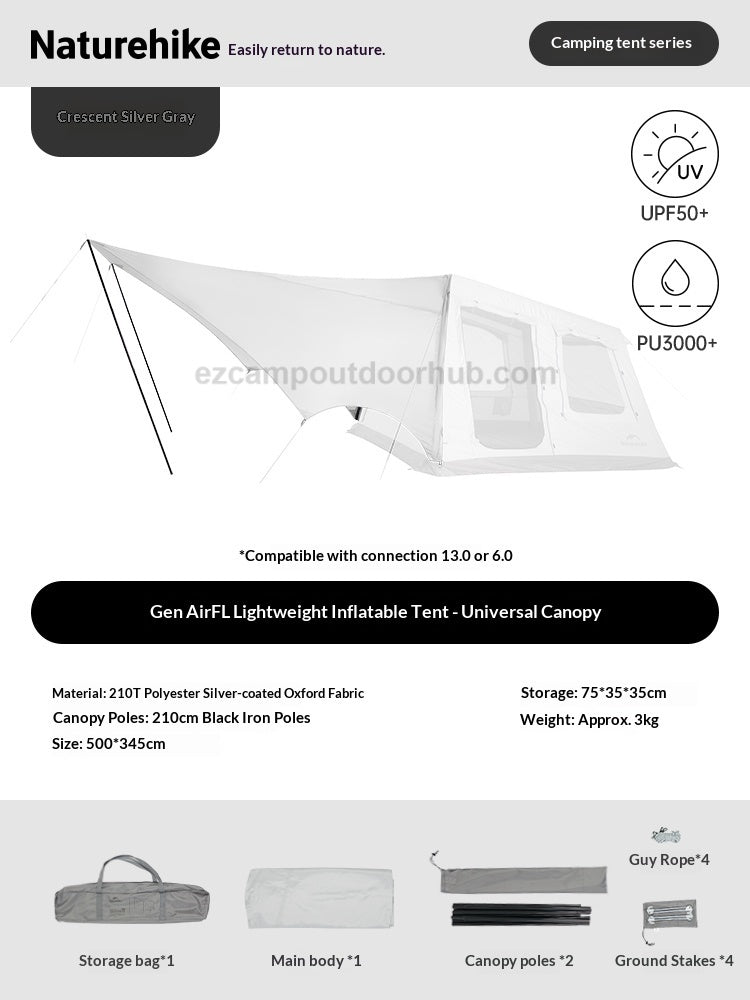 Naturehike 2026 AIR FL 13.0 / 6 0 / 3.0 Modular Tent Portable 6-8 Persons Air Inflatable Camping Tent Multiple Setups TPU Panoramic Sunroof Outdoor