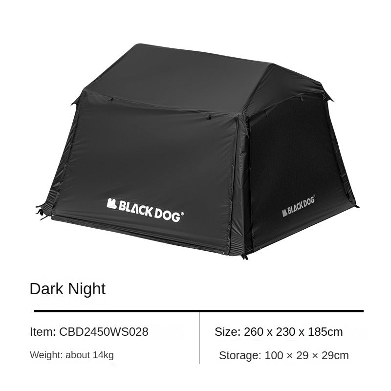 BLACKDOG STAR 5.9 Black Automatic Cabin Tent 1 Bedroom 4 Awning Canopy Halls Fast Build Tent For 3-4 Persons Large Up To 27m² Usable Area Vinyl Coated