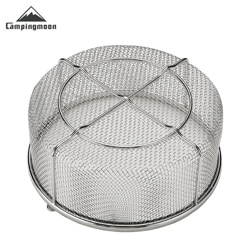 Campingmoon CC-22 Stainless Steel Drain Basket Portable Lightweight Round Mesh Net Strainer For Washing Draining Foods Folding Handle Filter Basket