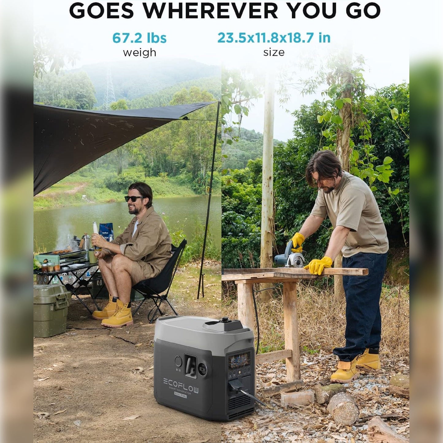 EcoFlow Dual Fuel Smart Generator Portable Lightweight Multifunctional Large Capacity Either LPG Or Gasoline Emergency Generator Backup Eco Flow