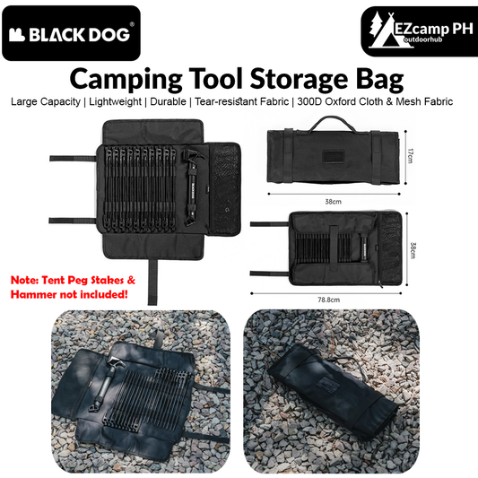 BLACKDOG Camping Equipment Tent Peg Stakes Ground Nails Hammer Tool Storage Bag Case Ground Nail Storage Bag Camping Tent Accessories Bag Ground Nail