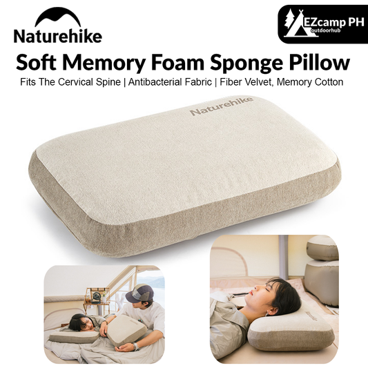 Naturehike Soft Memory Foam Sponge Pillow Portable Ultralight Thickening Slow Rebound Cushion Tent Pillow Core Camping Comfort Nap Sleep Pillows Hiking Picnic Beach Travel Original Nature Hike