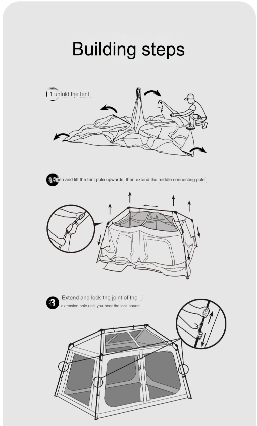 BLACKDOG STAR 5.9 Black Automatic Cabin Tent 1 Bedroom 4 Awning Canopy Halls Fast Build Tent For 3-4 Persons Large Up To 27m² Usable Area Vinyl Coated