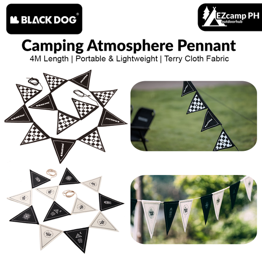 BLACKDOG Camping Atmosphere Pennant String Decor 12 Flag 4M Wind Canopy Pole Rope Triangular Flag Festival Party Decoration Hanging Brand Banner