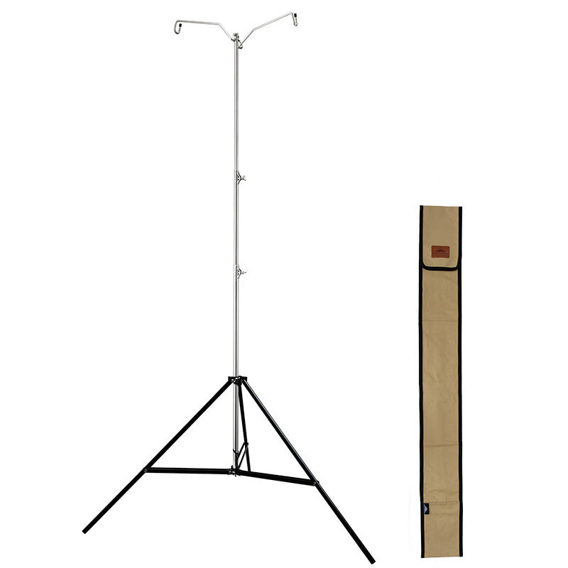 CAMPINGMOON D-240 / D-243 Stainless Steel Dual Lamp Post Camping Lantern Light Pole Adjustable Height 15kg Max Load Original with Optional Tripod