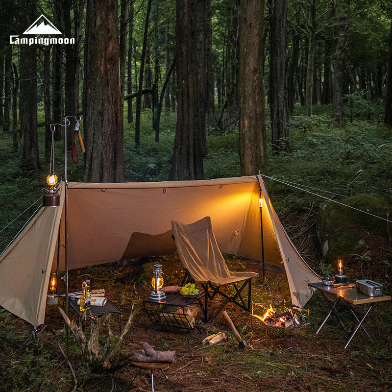CAMPINGMOON D-240 / D-243 Stainless Steel Dual Lamp Post Camping Lantern Light Pole Adjustable Height 15kg Max Load Original with Optional Tripod